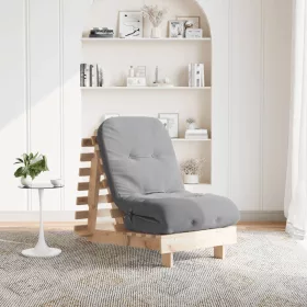   Tömör fenyőfa futon kanapéágy matraccal 60 x 206 x 11 cm