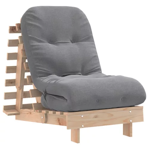 Tömör fenyőfa futon kanapéágy matraccal 60 x 206 x 11 cm