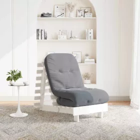   Fehér tömör fenyőfa futon kanapéágy matraccal 60 x 206 x 11 cm