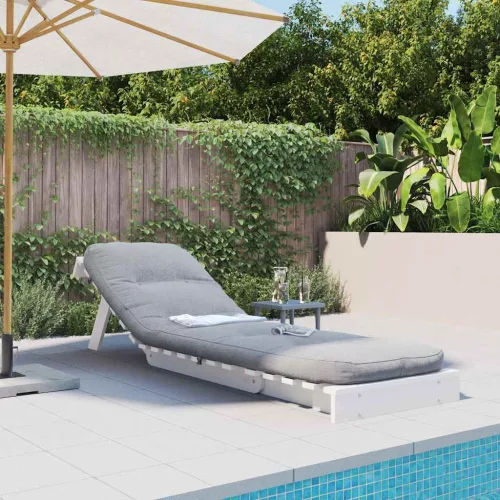 Fehér tömör fenyőfa futon kanapéágy matraccal 60 x 206 x 11 cm