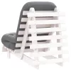 Fehér tömör fenyőfa futon kanapéágy matraccal 60 x 206 x 11 cm