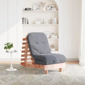   Tömör duglászfenyő futon kanapéágy matraccal 60 x 206 x 11 cm