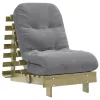 Tömör impregnált fenyőfa futon kanapéágy matraccal 60x206x11 cm