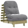 Tömör impregnált fenyőfa futon kanapéágy matraccal 60x206x11 cm