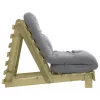 Tömör impregnált fenyőfa futon kanapéágy matraccal 60x206x11 cm