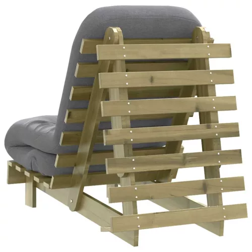 Tömör impregnált fenyőfa futon kanapéágy matraccal 60x206x11 cm