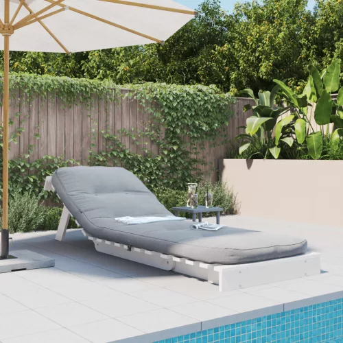 Fehér tömör fenyőfa futon kanapéágy matraccal 70 x 206 x 11 cm