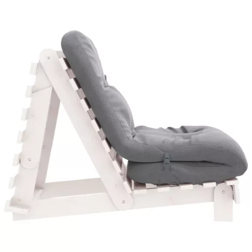 Fehér tömör fenyőfa futon kanapéágy matraccal 70 x 206 x 11 cm