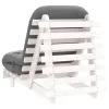 Fehér tömör fenyőfa futon kanapéágy matraccal 70 x 206 x 11 cm
