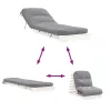 Fehér tömör fenyőfa futon kanapéágy matraccal 70 x 206 x 11 cm