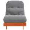 Viaszbarna tömör fenyőfa futon kanapéágy matraccal 70x206x11 cm