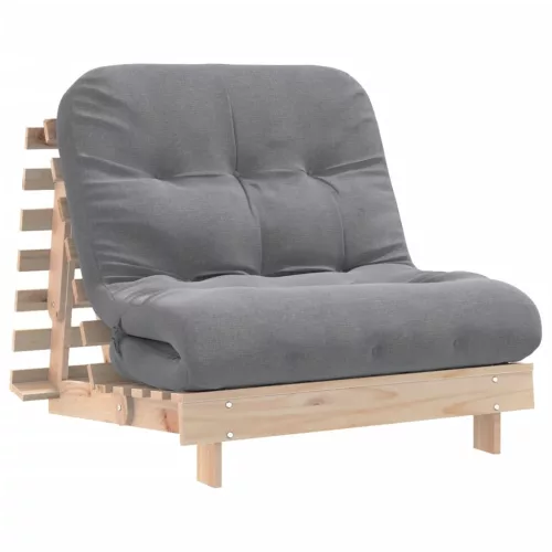 Tömör fenyőfa futon kanapéágy matraccal 80 x 206 x 11 cm