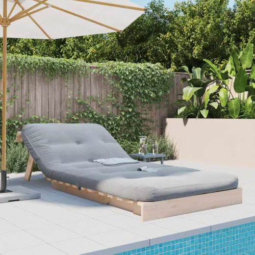 Tömör fenyőfa futon kanapéágy matraccal 80 x 206 x 11 cm