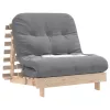 Tömör fenyőfa futon kanapéágy matraccal 80 x 206 x 11 cm