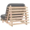 Tömör fenyőfa futon kanapéágy matraccal 80 x 206 x 11 cm