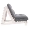 Fehér tömör fenyőfa futon kanapéágy matraccal 80 x 206 x 11 cm