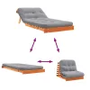 Viaszbarna tömör fenyőfa futon kanapéágy matraccal 80x206x11 cm
