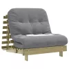 Tömör impregnált fenyőfa futon kanapéágy matraccal 80x206x11 cm