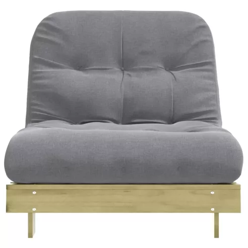 Tömör impregnált fenyőfa futon kanapéágy matraccal 80x206x11 cm