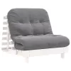 Fehér tömör fenyőfa futon kanapéágy matraccal 90 x 206 x 11 cm
