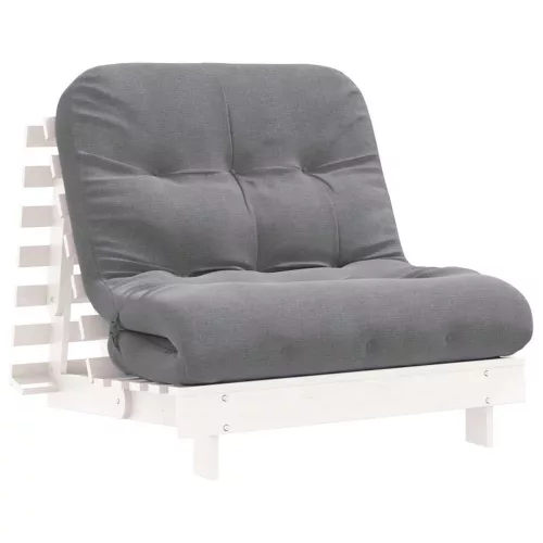 Fehér tömör fenyőfa futon kanapéágy matraccal 90 x 206 x 11 cm