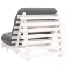 Fehér tömör fenyőfa futon kanapéágy matraccal 90 x 206 x 11 cm