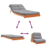 Viaszbarna tömör fenyőfa futon kanapéágy matraccal 90x206x11 cm