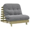 Tömör impregnált fenyőfa futon kanapéágy matraccal 90x206x11 cm