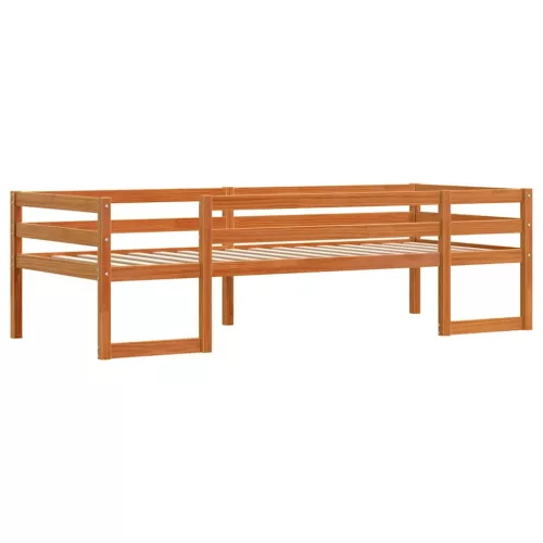 Viaszbarna tömör fenyőfa gyerekágykeret 80 x 200 cm