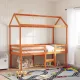 Viaszbarna tömör fenyőfa gyerekágytető 217 x 95,5 x 159 cm