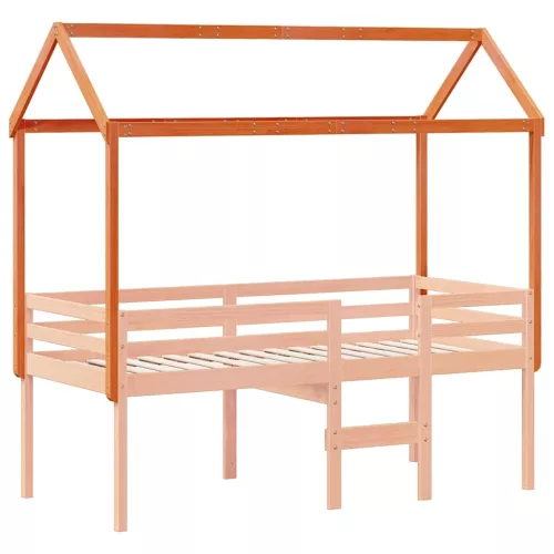 Viaszbarna tömör fenyőfa gyerekágytető 217 x 95,5 x 159 cm