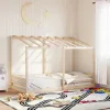 Tömör fenyőfa gyerekágy tetővel 80 x 200 cm