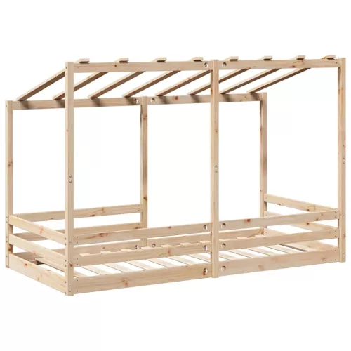 Tömör fenyőfa gyerekágy tetővel 80 x 200 cm