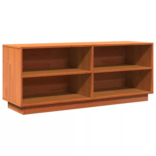 Viaszbarna tömör fenyőfa cipőszekrény 110 x 34 x 45 cm