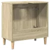 Sonoma tölgy színű szerelt fa mosdószekrény 58x33x60 cm