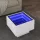 Fehér szerelt fa kisasztal LED-del 40 x 40 x 30 cm
