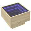 Sonoma tölgy színű szerelt fa kisasztal LED-del 40 x 40 x 30 cm