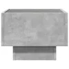 Betonszürke szerelt fa kisasztal LED-del 40 x 40 x 30 cm