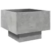Betonszürke szerelt fa kisasztal LED-del 40 x 40 x 30 cm