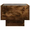 Füstös tölgy színű szerelt fa kisasztal LED-del 40 x 40 x 30 cm