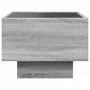 Szürke sonoma színű szerelt fa kisasztal LED-del 40x40x30 cm