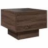 Barna tölgy színű szerelt fa kisasztal LED-del 40 x 40 x 30 cm