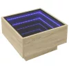 Sonoma tölgy szerelt fa dohányzóasztal LED-del 50 x 50 x 30 cm