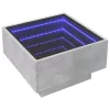 Betonszürke szerelt fa dohányzóasztal LED-del 50 x 50 x 30 cm