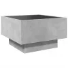 Betonszürke szerelt fa dohányzóasztal LED-del 50 x 50 x 30 cm
