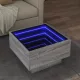 Szürke sonoma szerelt fa dohányzóasztal LED-del 50 x 50 x 30 cm