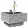 Szürke sonoma szerelt fa dohányzóasztal LED-del 50 x 50 x 30 cm