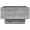 Szürke sonoma szerelt fa dohányzóasztal LED-del 50 x 50 x 30 cm