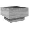 Szürke sonoma szerelt fa dohányzóasztal LED-del 50 x 50 x 30 cm