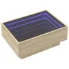 Sonoma tölgy szerelt fa dohányzóasztal LED-del 70 x 50 x 30 cm